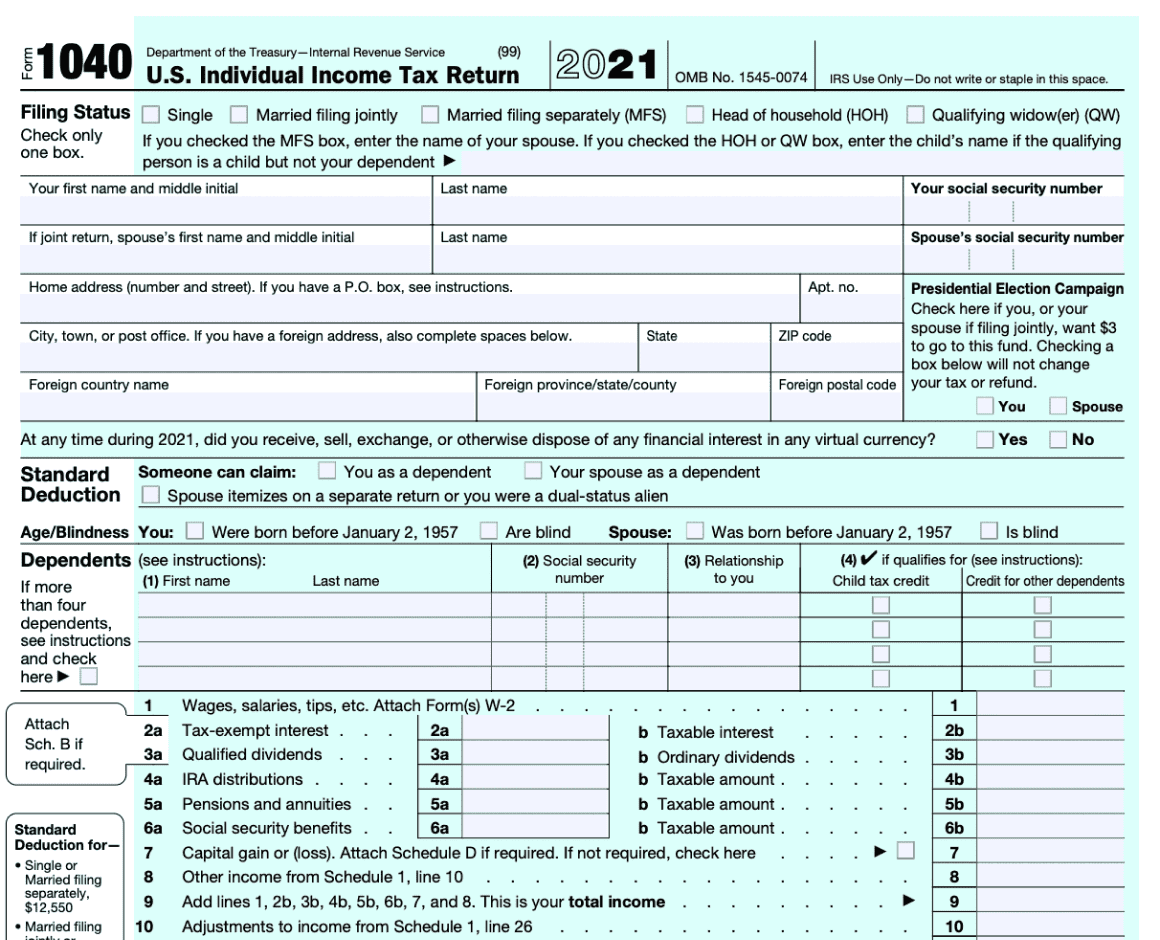 U.S. Individual Income Tax Return